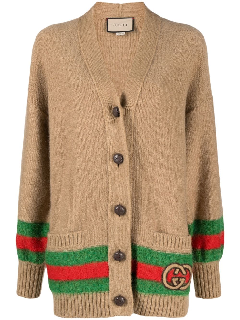 GUCCI Women's 2024 Spring/Summer Cardigan in Brown Knitwear