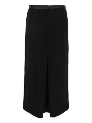 SAINT LAURENT Classic Black Pleated Midi Skirt for Women