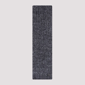 SAINT LAURENT Men's FW23 Grey Wool Scarf (23cm x 224cm)