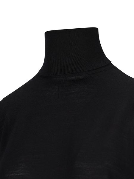 SAINT LAURENT Black Turtleneck Wool Pullover for Women