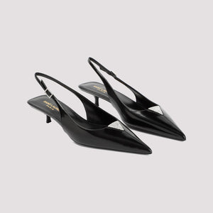 SAINT LAURENT Black Leather Pumps for Women - SS24 Collection