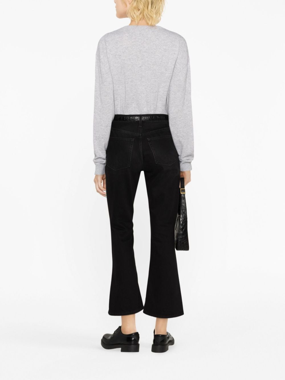 SAINT LAURENT Luxurious Cashmere V-Neck Sweater - Gray for Women