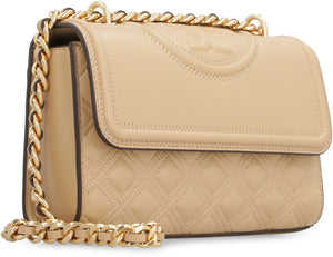 TORY BURCH Chic Tan Quilted Leather Mini Shoulder Bag with Gold-Tone Hardware