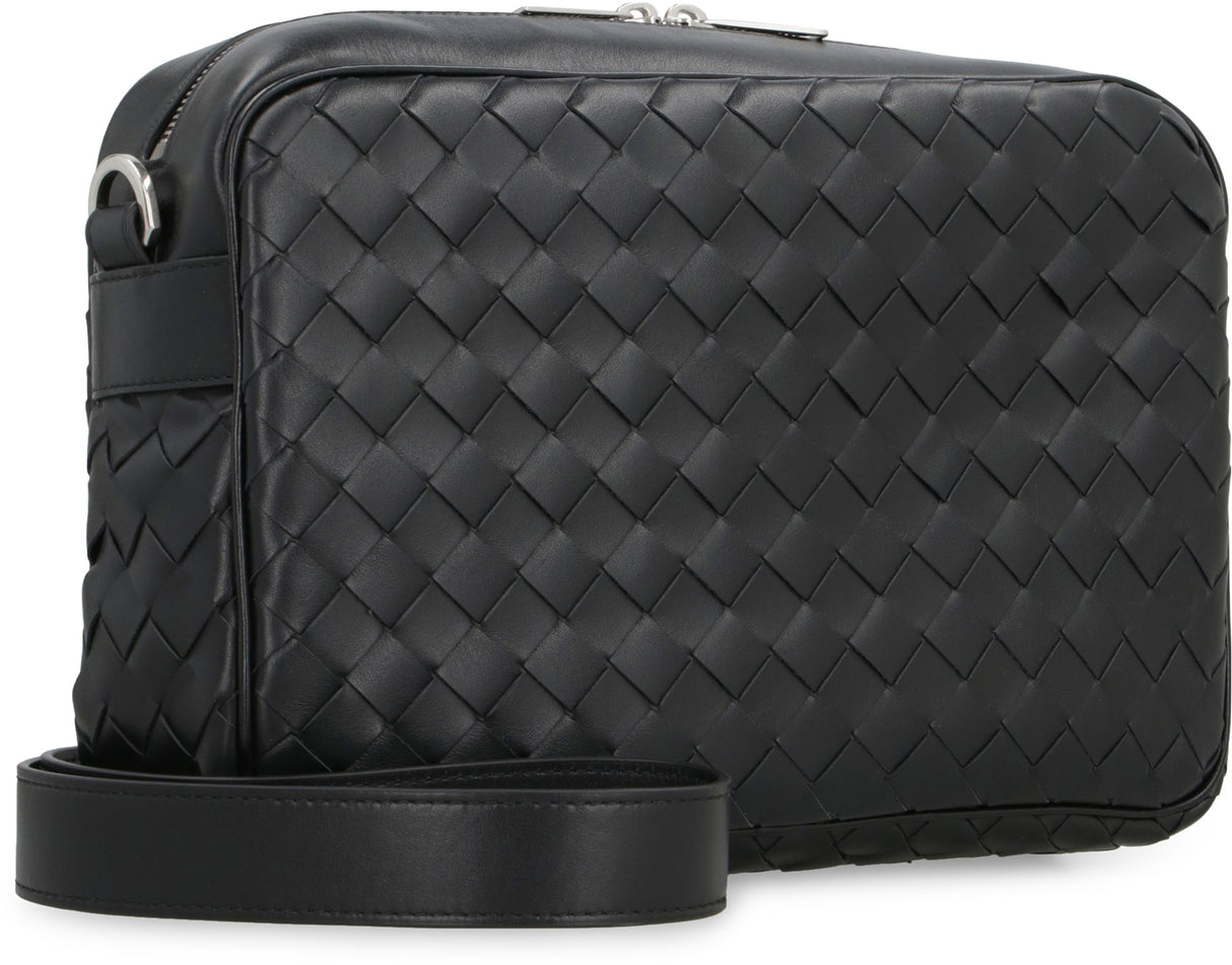 BOTTEGA VENETA Intrecciato Camera Handbag in Black Leather