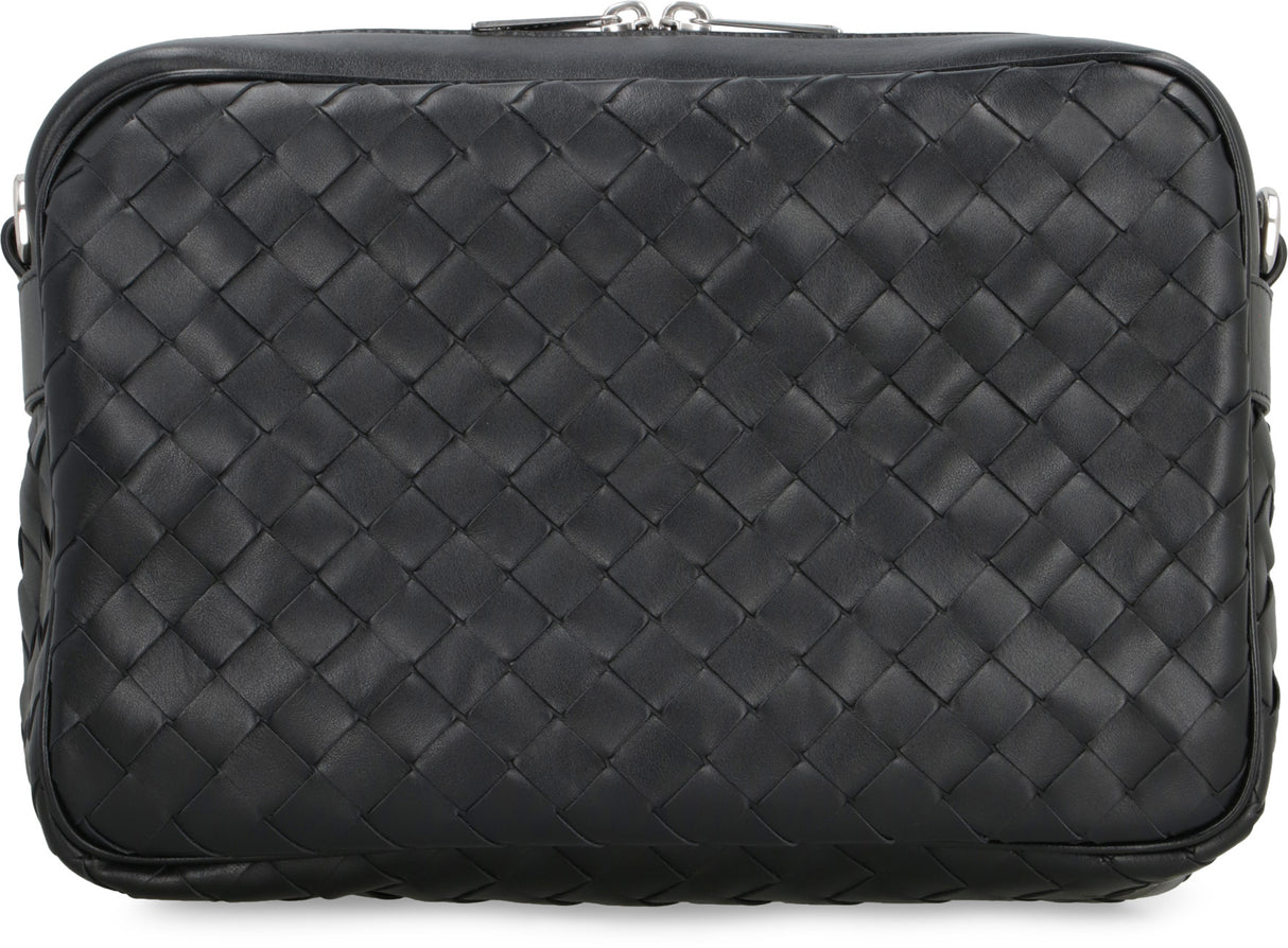 BOTTEGA VENETA Intrecciato Camera Handbag in Black Leather