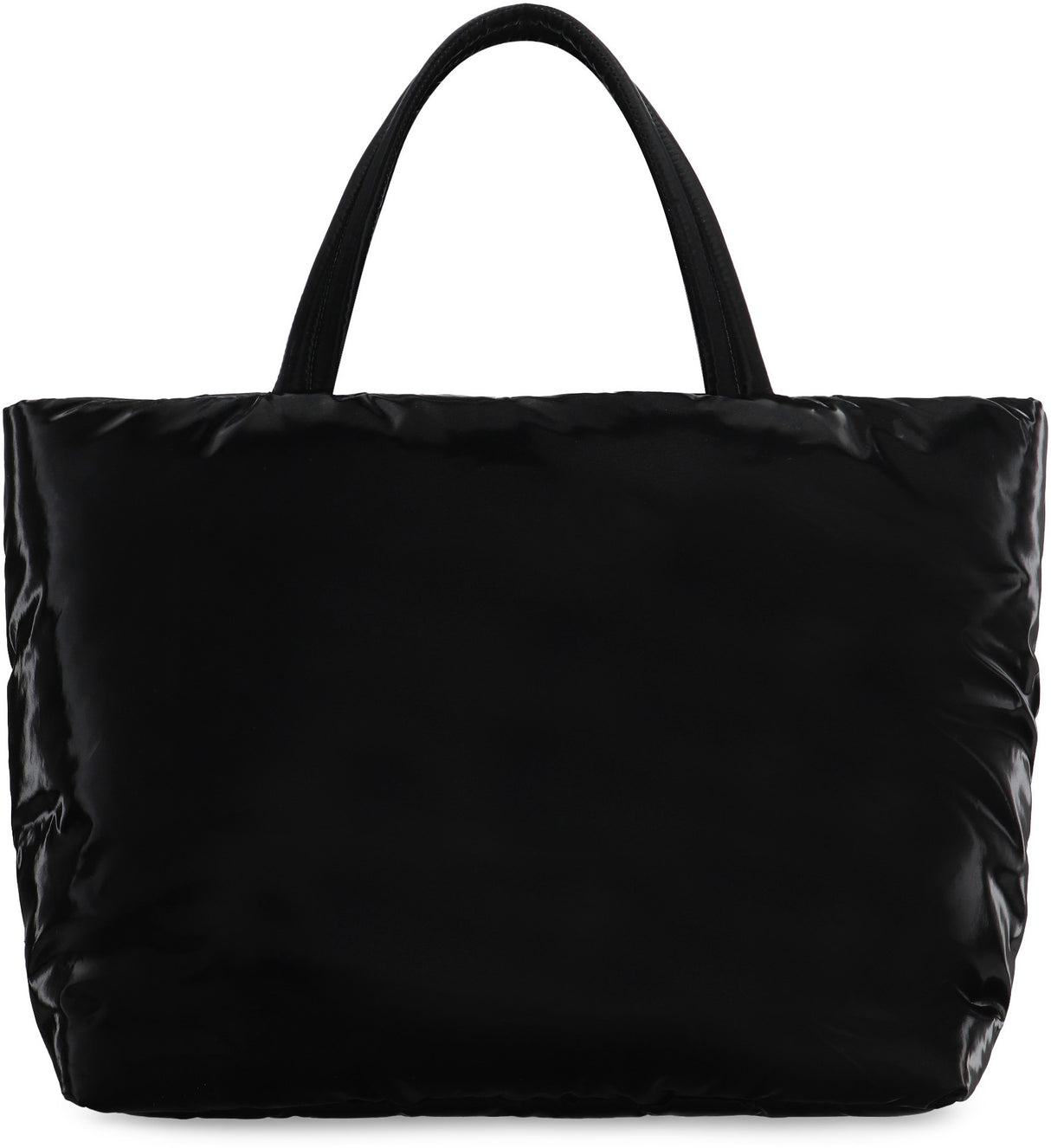 SAINT LAURENT Men's Black Silktech Tote Handbag with Internal Zippered Pocket