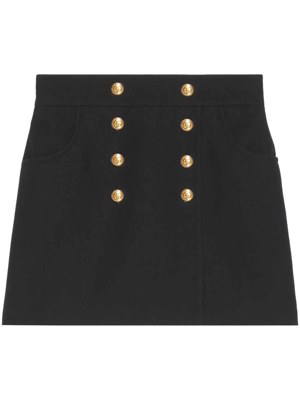 GUCCI Luxurious Black Crepe Mini Skirt for Women