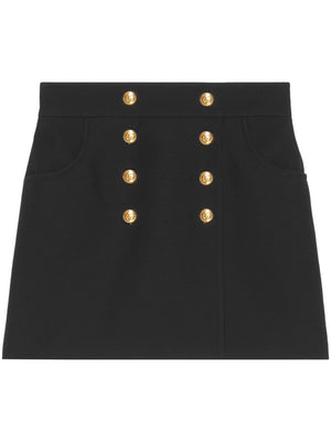 GUCCI Luxurious Black Crepe Mini Skirt for Women