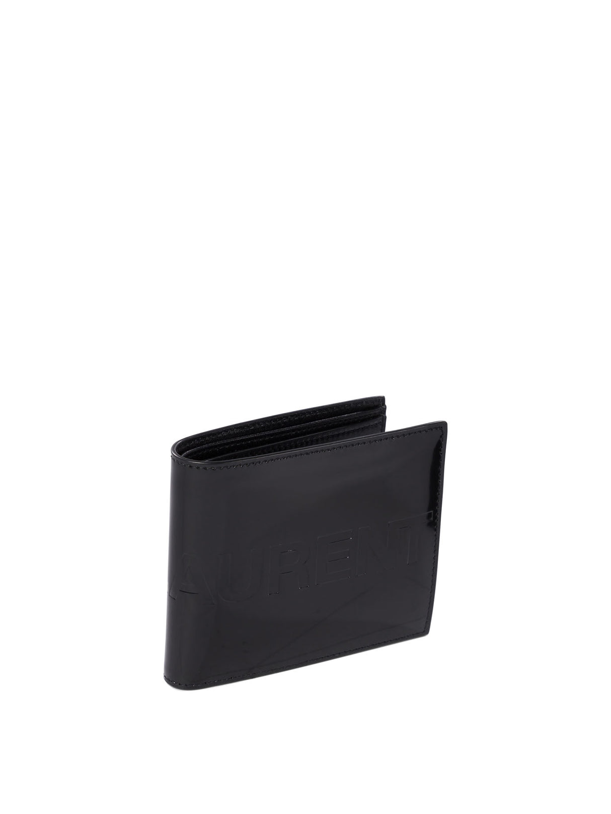 SAINT LAURENT Mini Black Leather Wallet