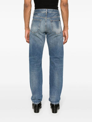 SAINT LAURENT Classic Men's Blue Low Rise Straight Leg Jeans for SS24