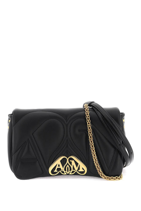 ALEXANDER MCQUEEN The Seal Small Black Lamb Leather Crossbody Bag for Women FW23