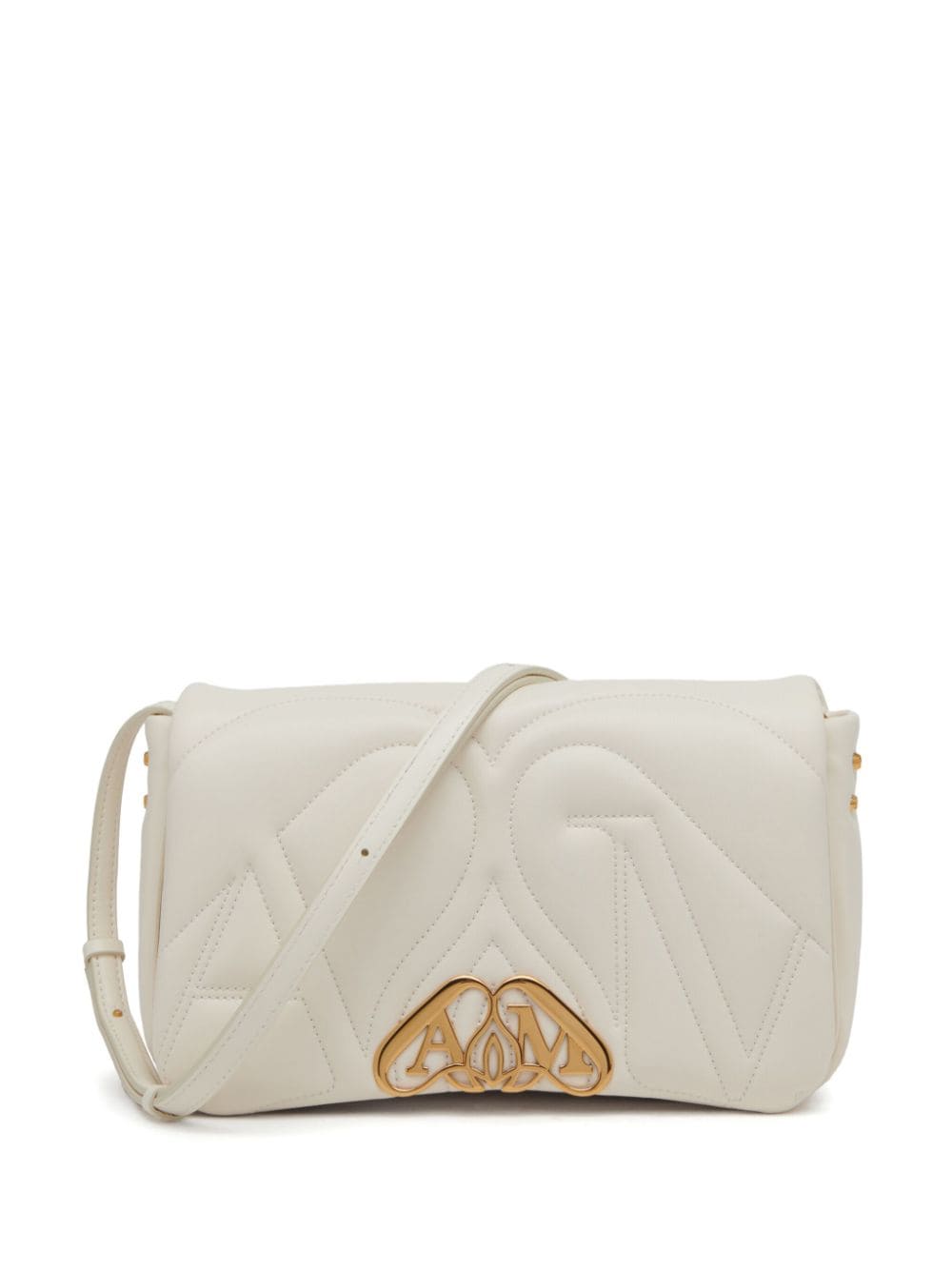 ALEXANDER MCQUEEN Feminine Exploded Seal Crossbody Bag in White