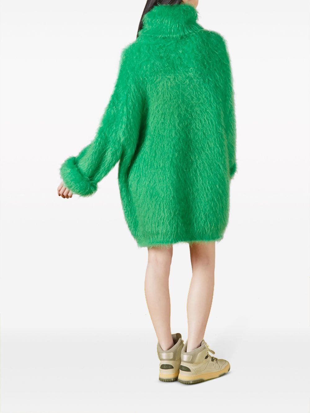 GUCCI Green Knit Turtleneck Dress for Women - FW23 Collection