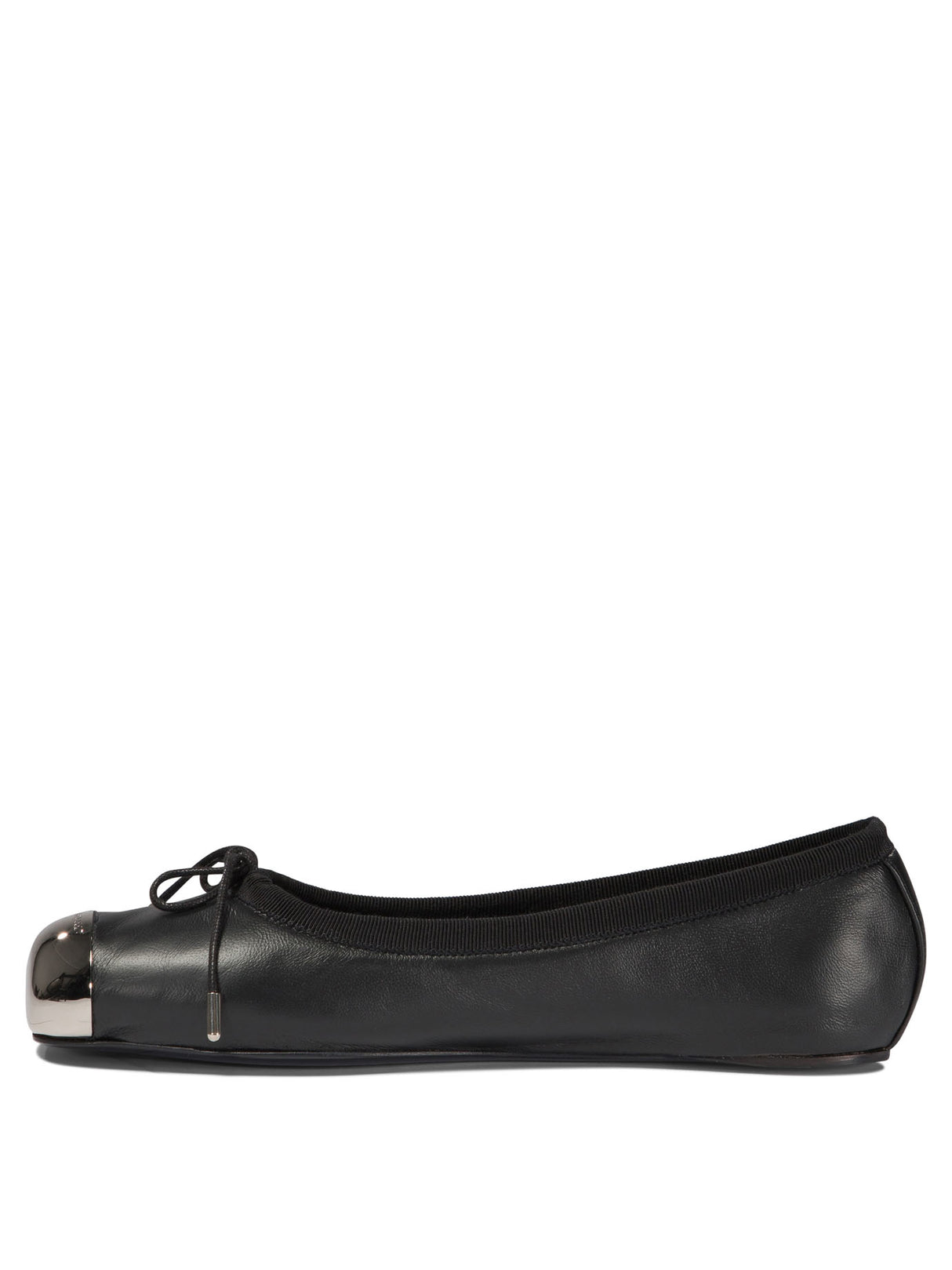 ALEXANDER MCQUEEN Punk-Inspired Ballet Flats with Silver Toe Detail