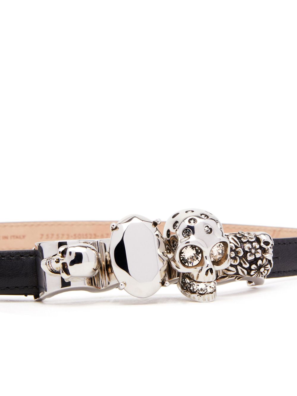 ALEXANDER MCQUEEN Black Knuckle Leather Belt for Women