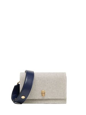 ALEXANDER MCQUEEN Women's Mini Skull Handbag in Grey Navy - 100% Calfskin Leather Fall/Winter 2024