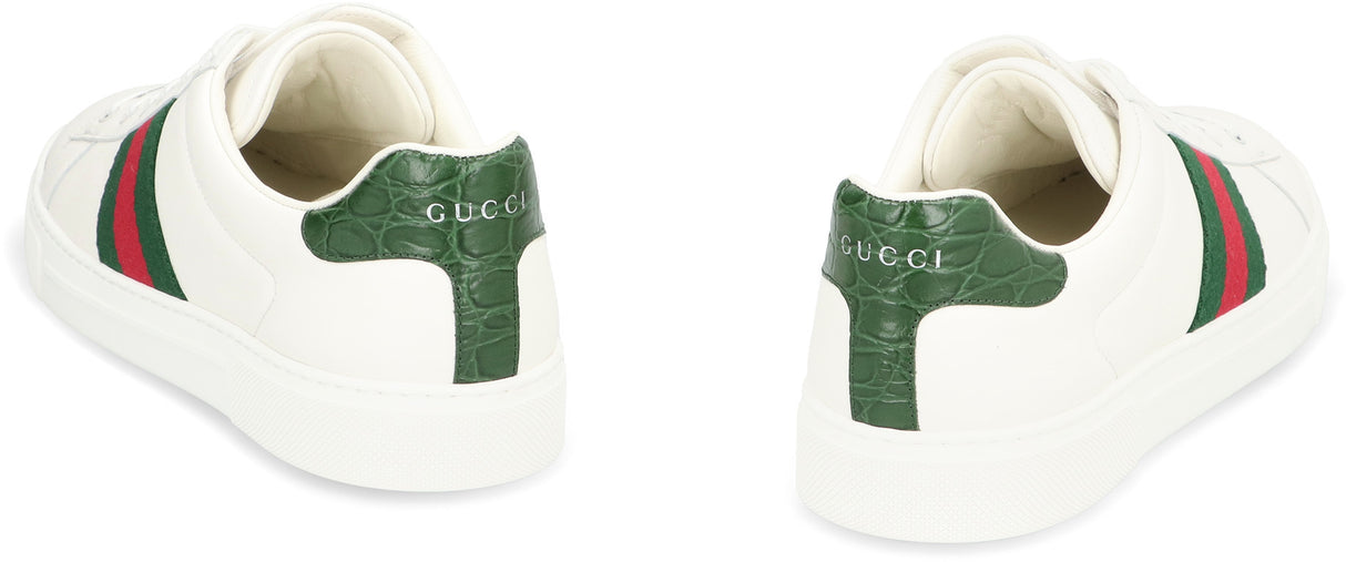 GUCCI Stylish and Chic White Leather Low-Top Sneakers for Women