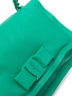 FERRAGAMO Viva Emerald Mini Shoulder Bag - 20x27x5 cm