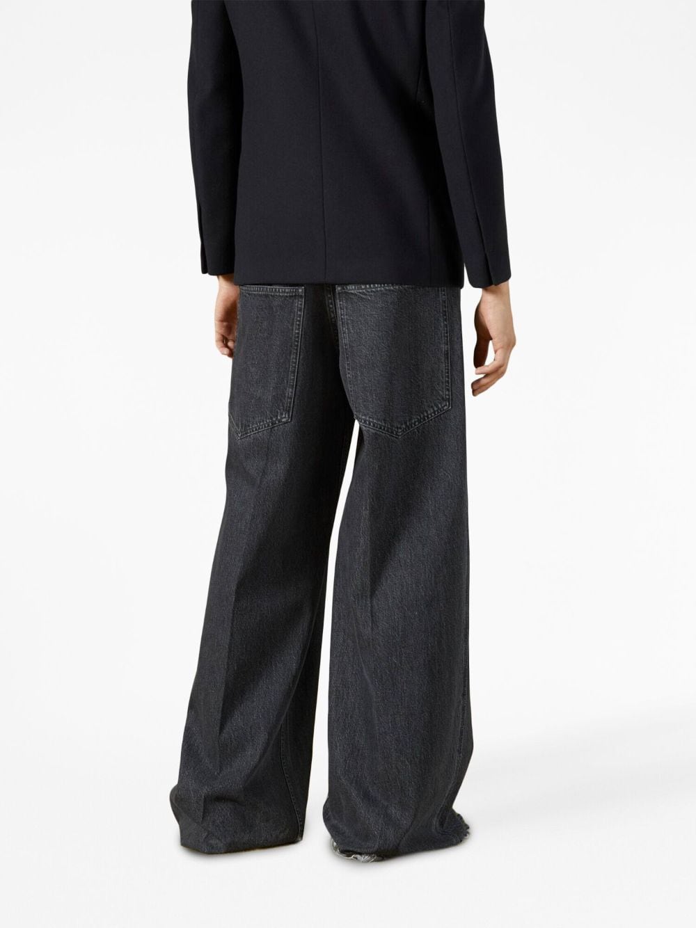 GUCCI Organic Cotton Denim Wide-Leg Jeans in Smoky Black