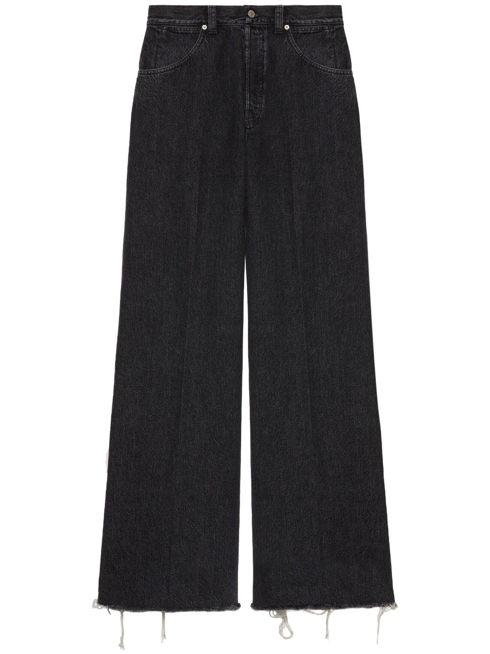 GUCCI Organic Cotton Denim Wide-Leg Jeans in Smoky Black