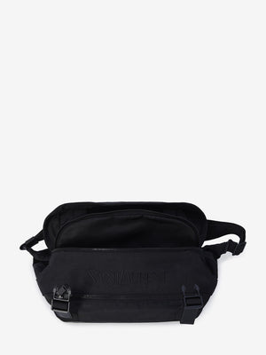 SAINT LAURENT Sleek Black Nylon Mini Crossbody with Leather Accents 32x15x12cm