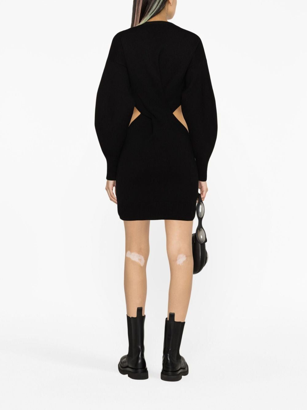 ALEXANDER MCQUEEN Women's Black Wool Mini Dress for FW23