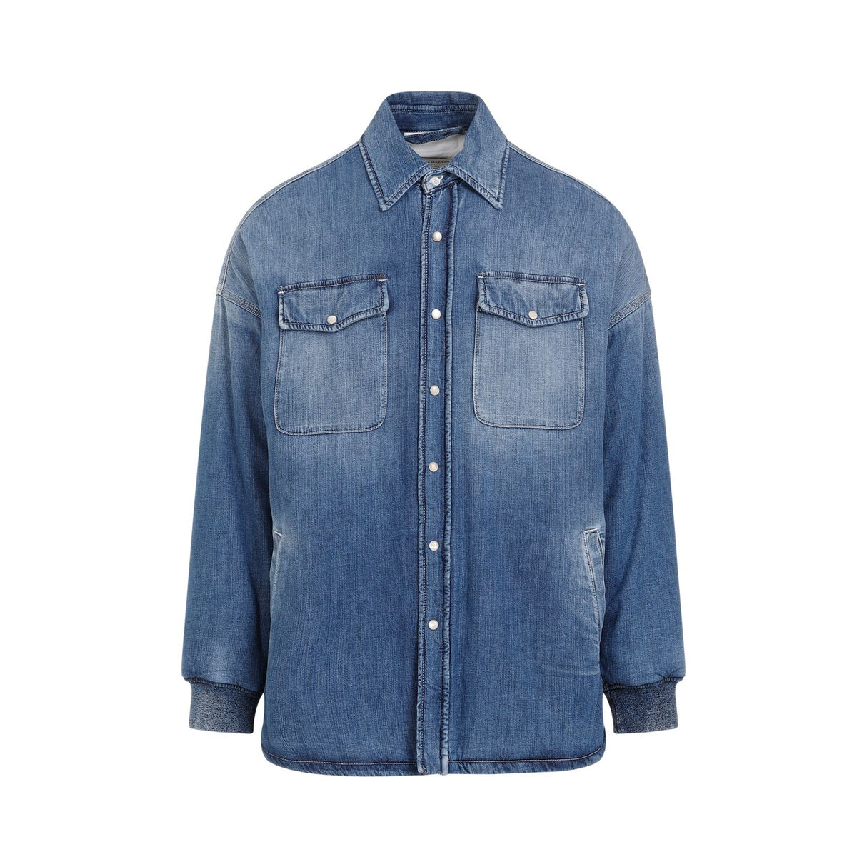 ALEXANDER MCQUEEN Navy Quilted Denim Shirt for Men | SS24 Collection