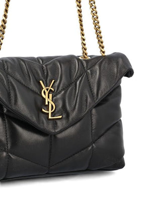 SAINT LAURENT Mini Puffer Leather Crossbody Handbag