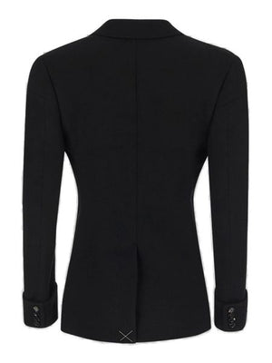 BOTTEGA VENETA Structured Raffia Jacket for Women in Black - FW23 Collection