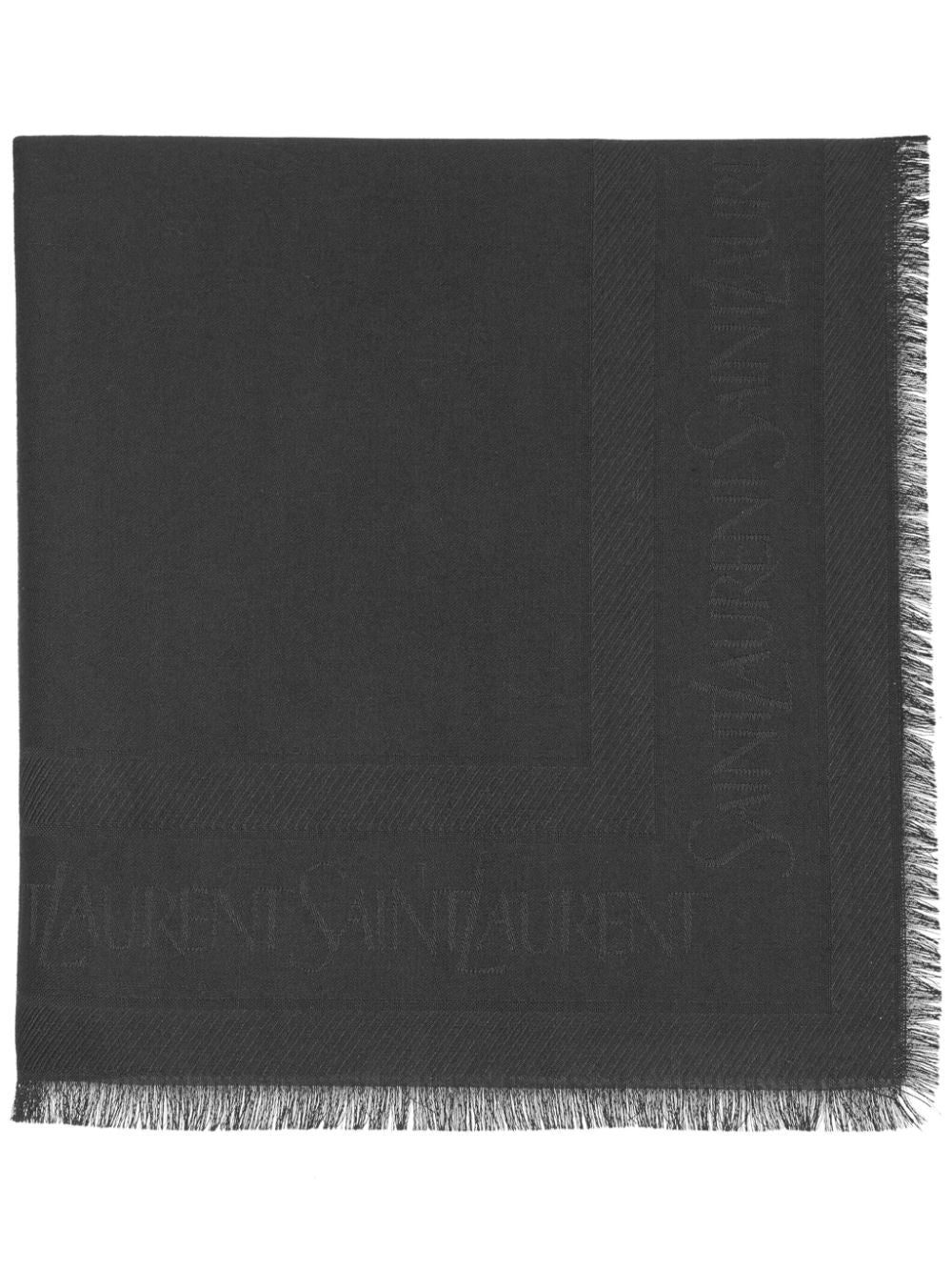 Khăn len đen xù tựa hình logo cho nam - FW23