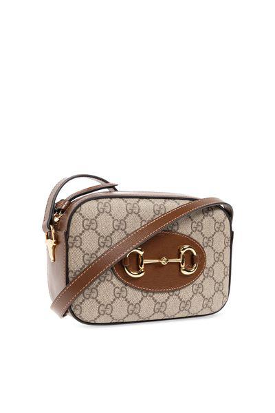 GUCCI Small Tan Shoulder Bag with Horsebit Detail and Leather Trims