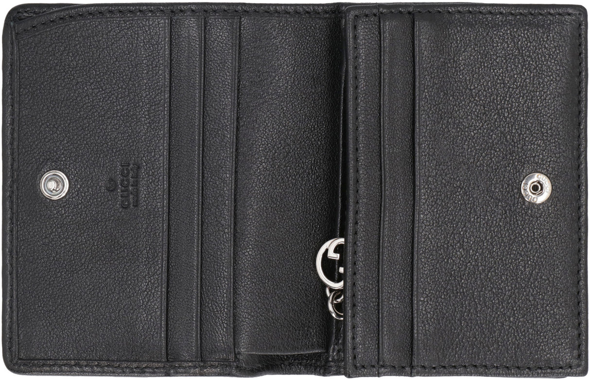 GUCCI Black Lamb Leather Card Holder for Women - FW23 Collection