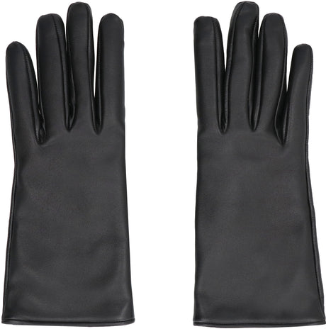 SAINT LAURENT Black Leather Gloves for Women - SS24 Collection