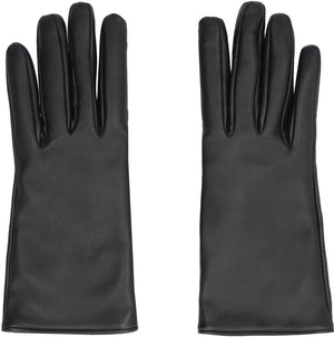 SAINT LAURENT Classic Black Leather Gloves for Women