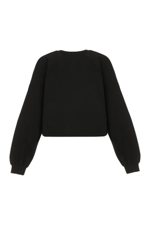 GUCCI Women's Black Cotton Sweatshirt with Adjustable Drawstring Hem