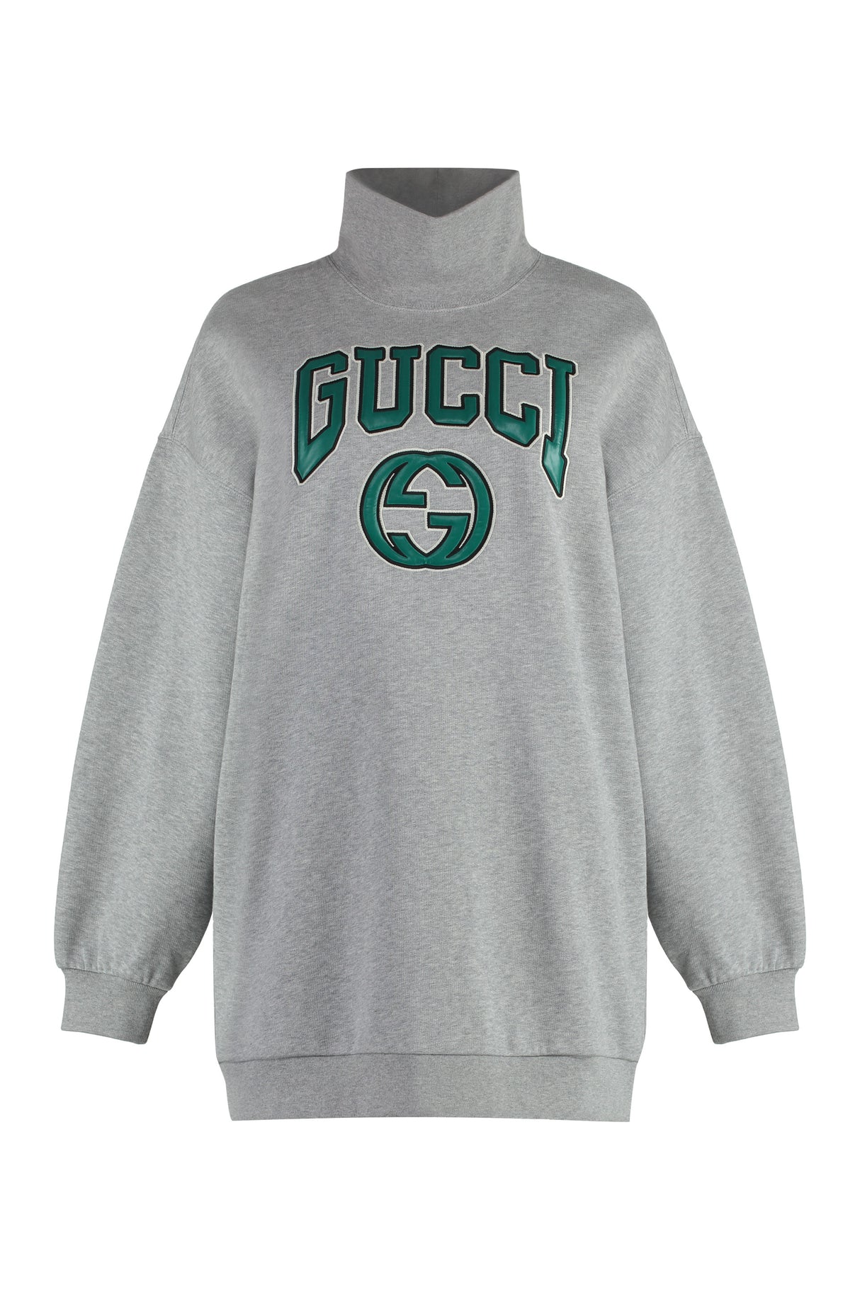 GUCCI Stand Up Collar Grey Sweatshirt for Women - Spring 2024