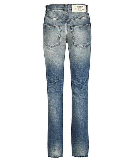 Quần Jean Denim Délavé màu xanh nhạt nam giới cho FW23