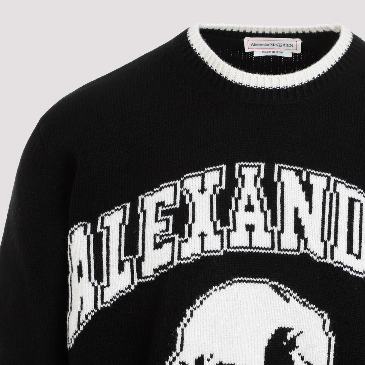 ALEXANDER MCQUEEN Luxurious Black Wool Sweater for Men (FW23)