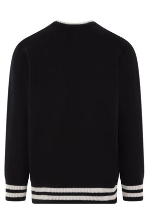 ALEXANDER MCQUEEN Men's Black and White Varsity Pullover for FW23