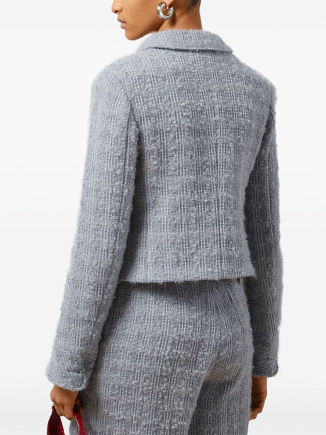 Áo khoác Tweed màu xanh nhạt dành cho nữ - SS24
