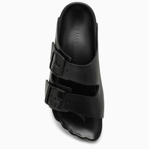 BALENCIAGA Black Leather Sunday Sandal for Women