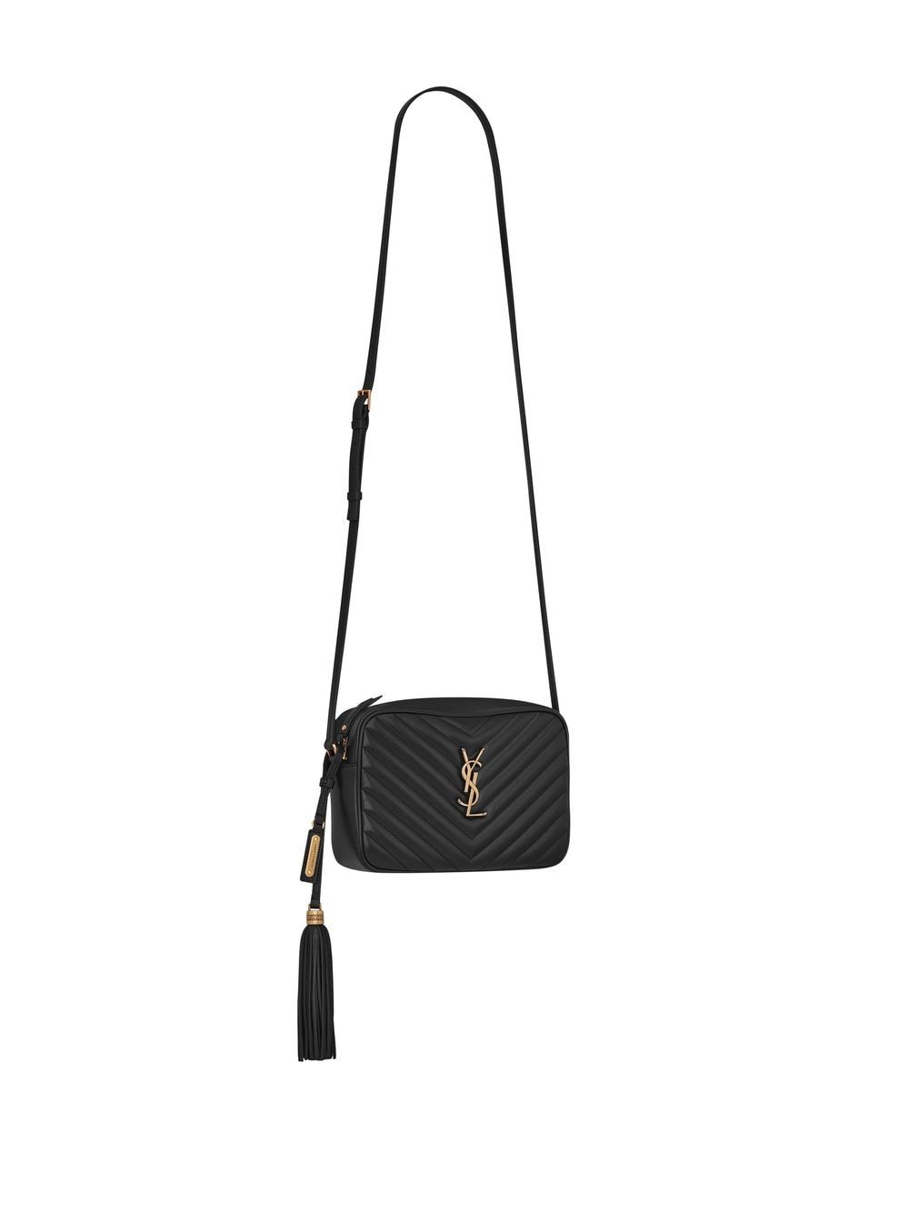 SAINT LAURENT Classic Black Quilted Lou CrossbodyBag for Women - SS24