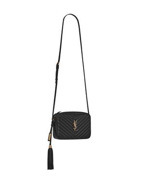 SAINT LAURENT Classic Black Quilted Lou CrossbodyBag for Women - SS24