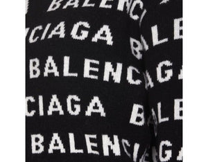 BALENCIAGA Cropped Monogram Black Sweater for Women - SS24