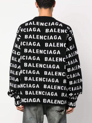 BALENCIAGA Classic White Men's All-Over Sweater for FW23