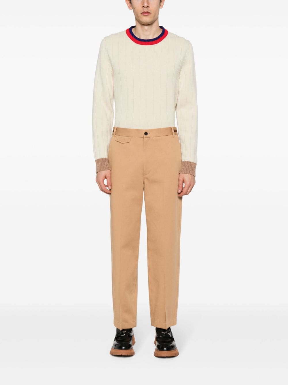 GUCCI Men's Cotton Pants with Distinctive Details