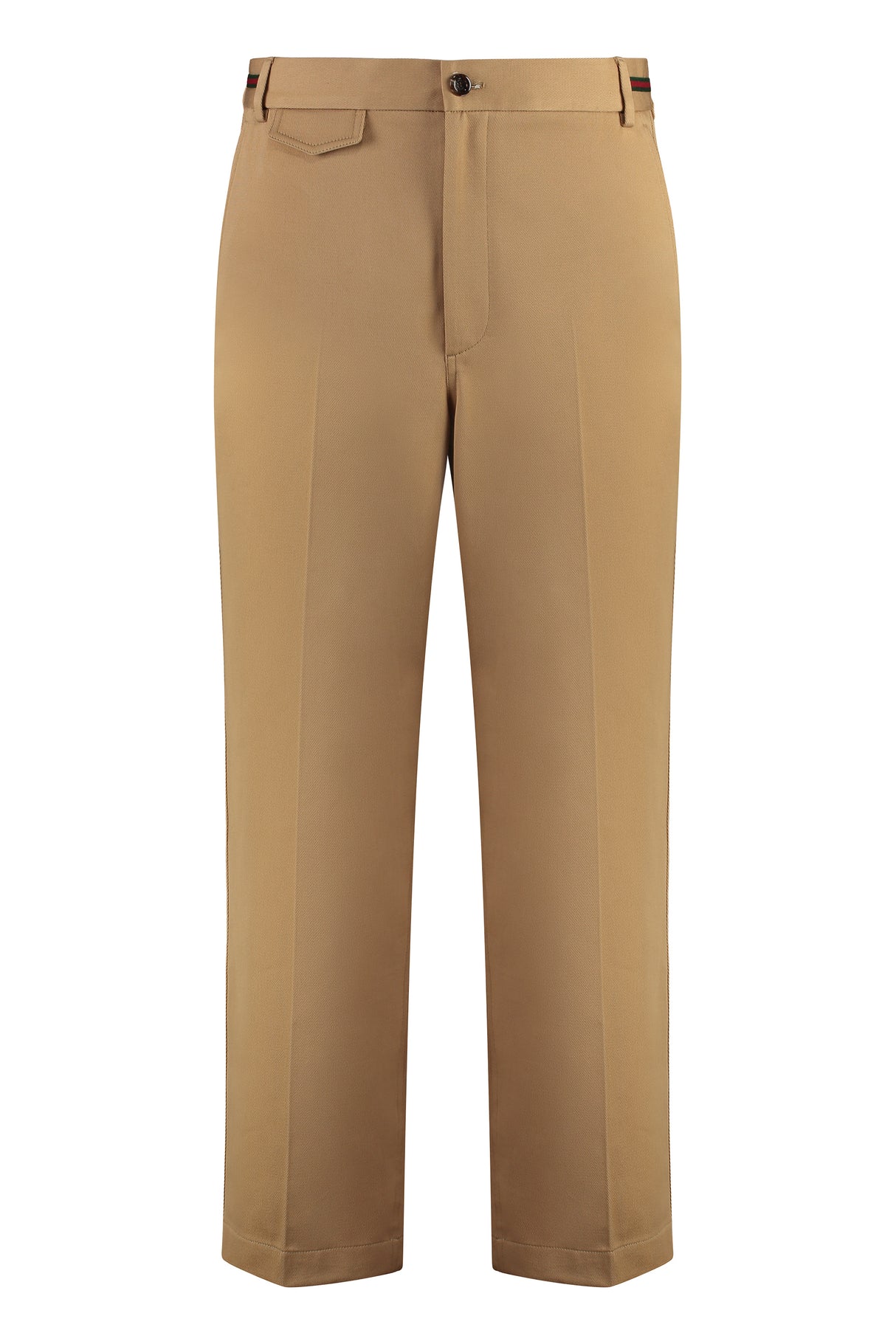 GUCCI Men's Tan Cotton Trousers for Spring/Summer 2024