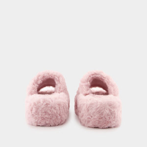 BALENCIAGA Furry Platform Sandals for Women