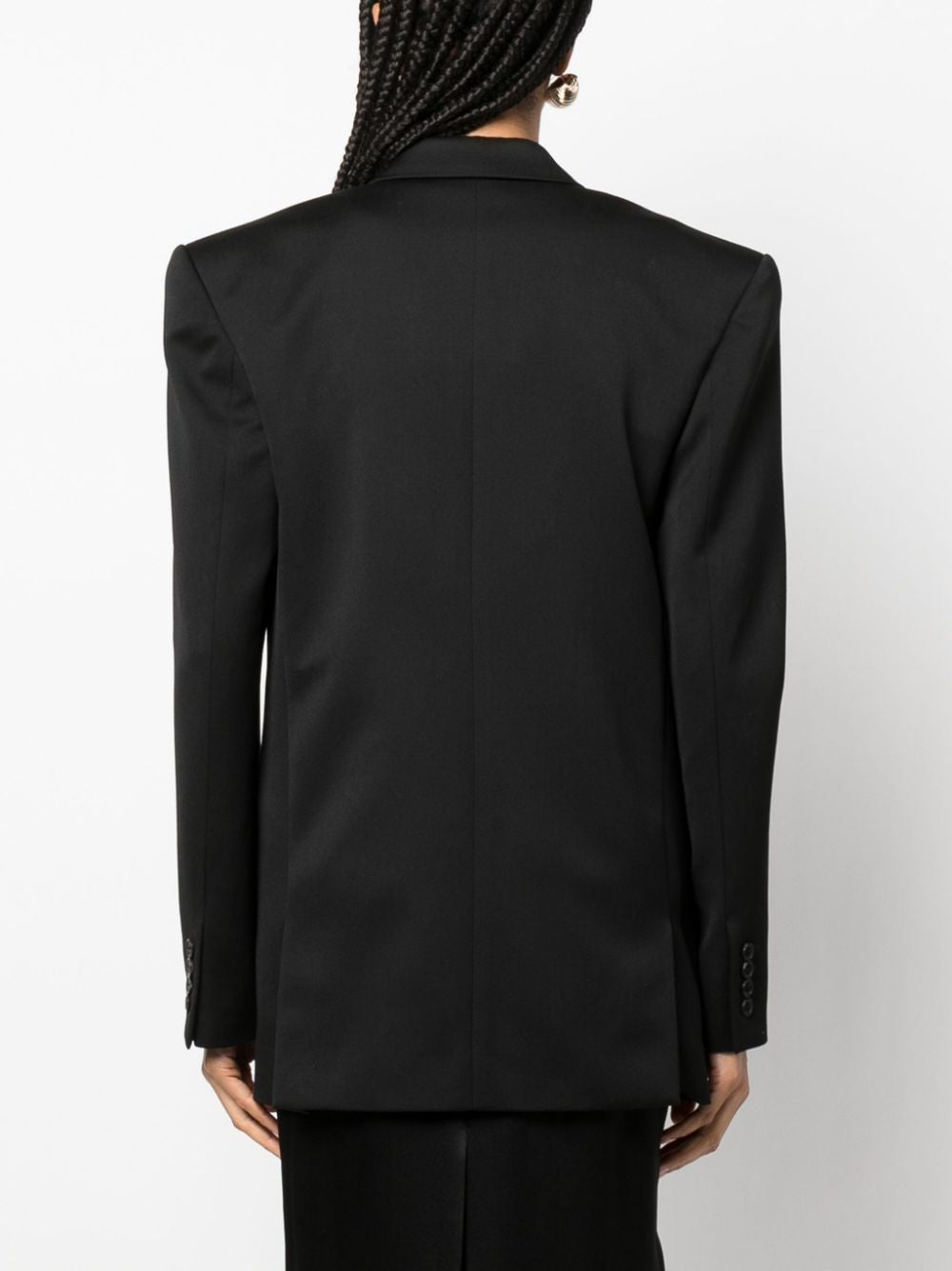 SAINT LAURENT Black Wool Double-Breasted Jacket for Women - FW23