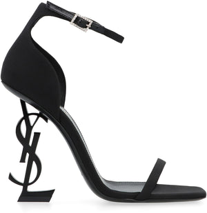 SAINT LAURENT Satin Mini Sandals with Sculptural Heels